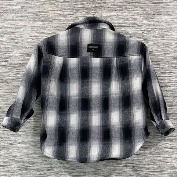 Y2K Original Fashion heavy/thick black grey white plaid girls fleece long sleeve - Picture 8 of 8